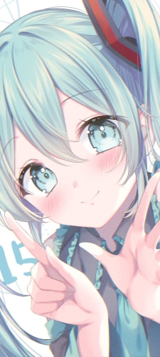 手で15を作るかわいい初音ミク / 15 / ボカロ / ボーカロイドのAndroid用のスマホ壁紙