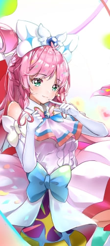 かわいい虹ヶ丘ましろ / キュアプリズム / ひろがるスカイ!プリキュア / イラスト / ファンアートのAndroid用のスマホ壁紙