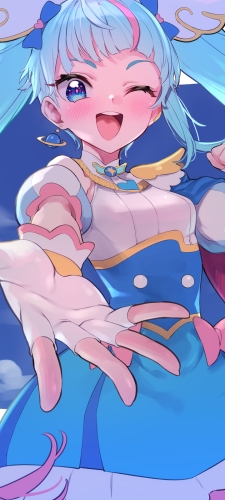 右手を差し出すソラ・ハレワタール / キュアスカイ / プリキュアのAndroid用のスマホ壁紙