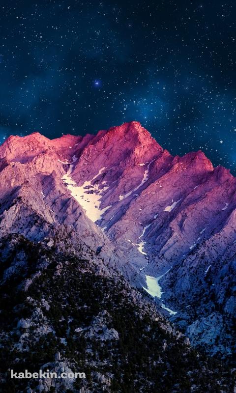 荘厳な山と星のAndroidの壁紙(480px x 800px) スマホ用
