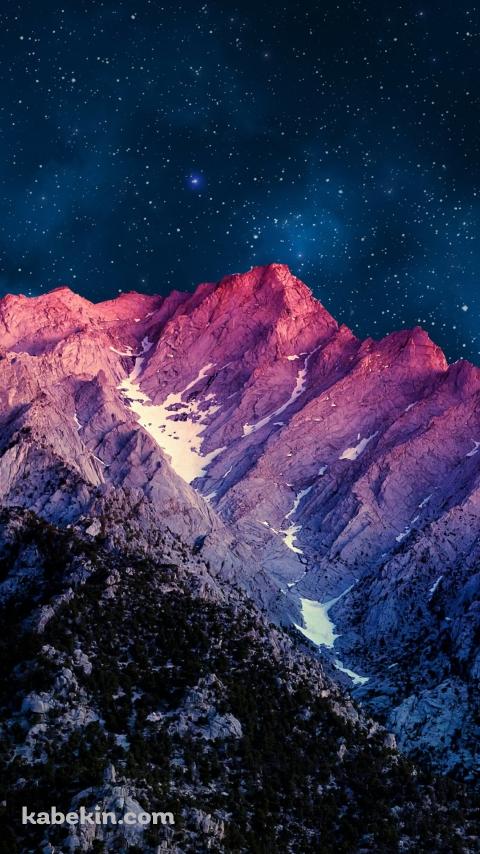 荘厳な山と星のAndroidの壁紙(480px x 854px) スマホ用