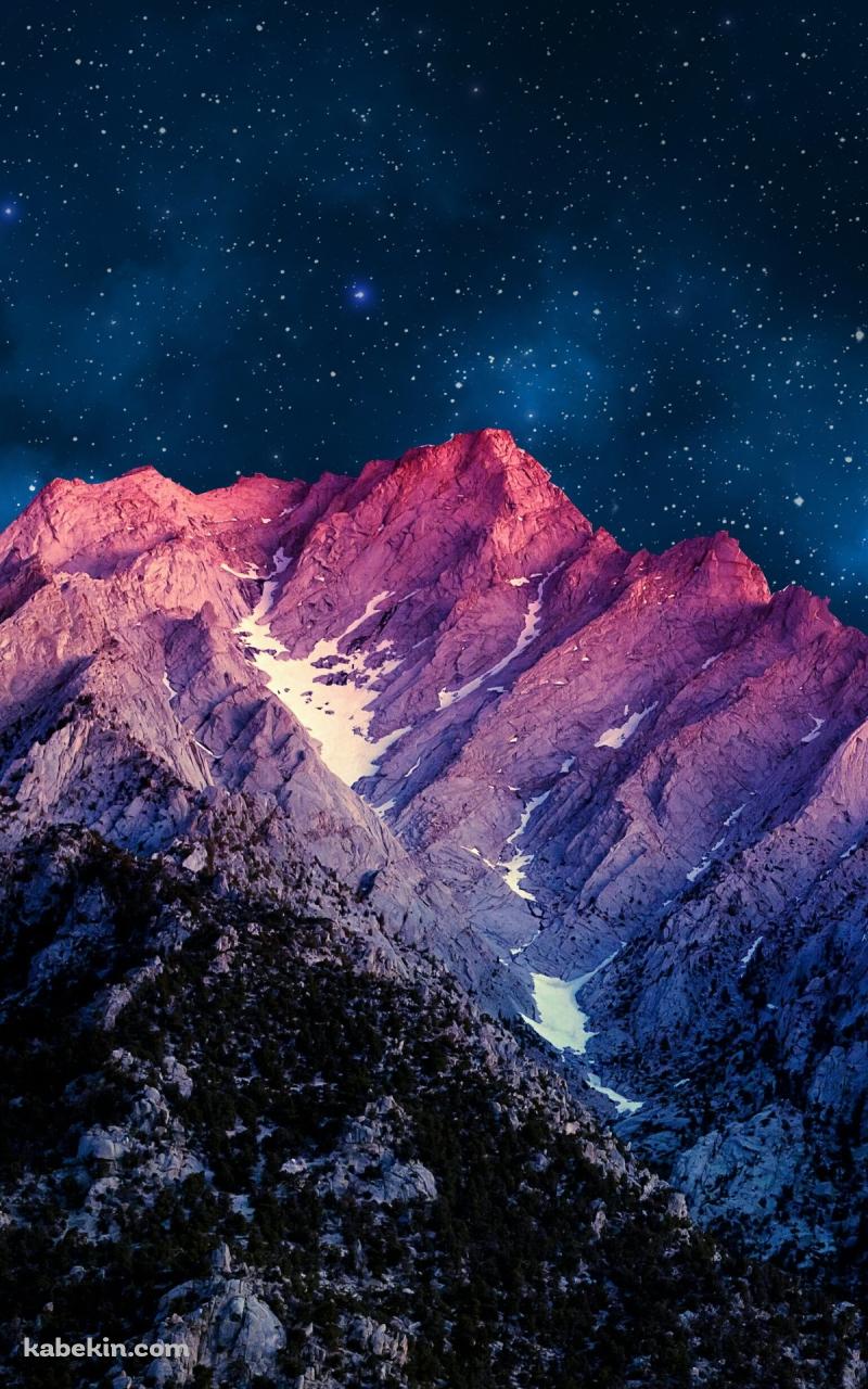 荘厳な山と星のAndroidの壁紙(800px x 1280px) スマホ用
