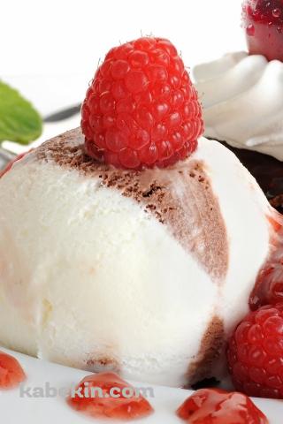 苺のアイスのAndroidの壁紙(320px x 480px) スマホ用
