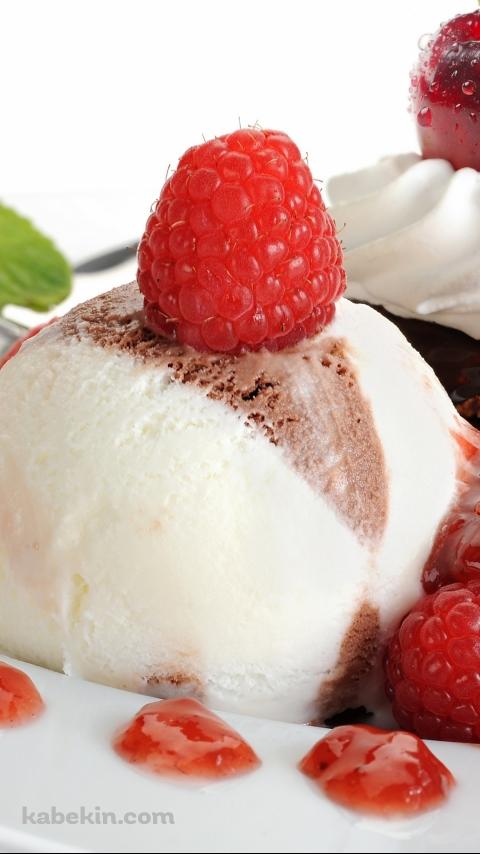 苺のアイスのAndroidの壁紙(480px x 854px) スマホ用