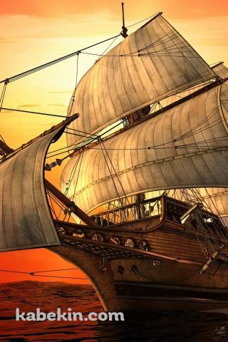 大きな帆船のAndroidの壁紙(320px x 480px) スマホ用