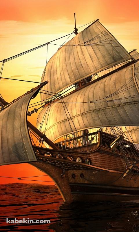 大きな帆船のAndroidの壁紙(480px x 800px) スマホ用