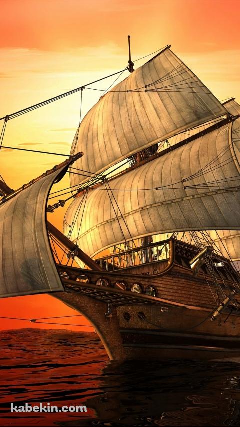 大きな帆船のAndroidの壁紙(480px x 854px) スマホ用