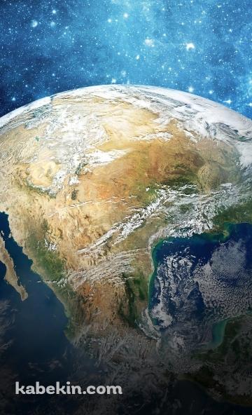 リアルな地球と星のAndroidの壁紙(360px x 592px) スマホ用
