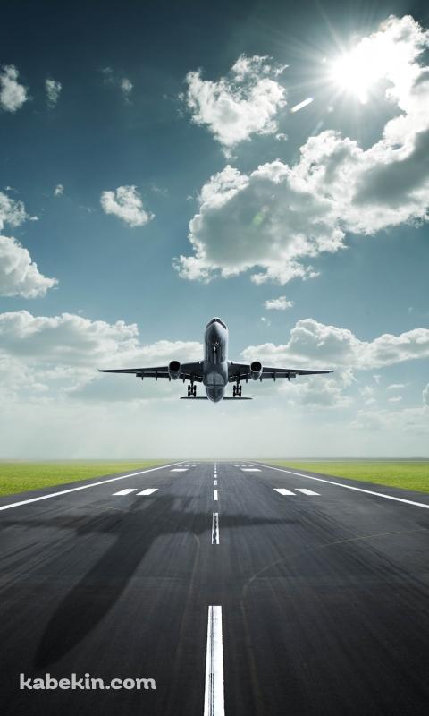 離陸するジャンボジェットのAndroidの壁紙(480px x 800px) スマホ用