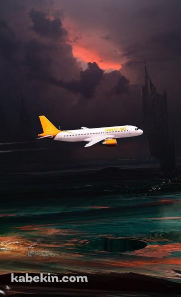 黄色の飛行機のAndroidの壁紙(360px x 592px) スマホ用