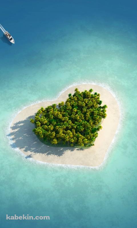 ハートの島のAndroidの壁紙(480px x 800px) スマホ用