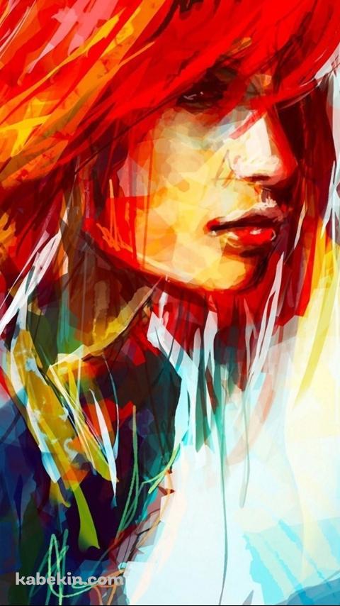 赤い髪 少女のAndroidの壁紙(480px x 854px) スマホ用