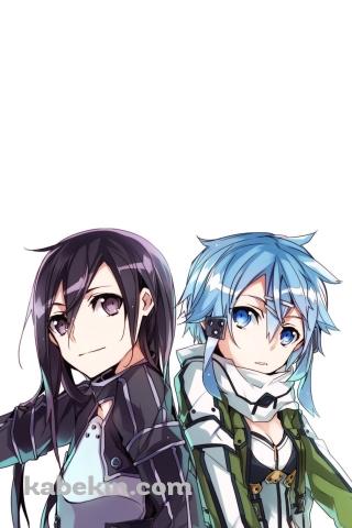 ソードアートオンライン SAO キリト シノンのAndroidの壁紙(320px x 480px) スマホ用