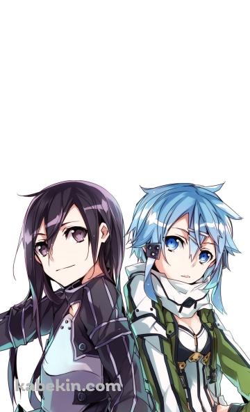 ソードアートオンライン SAO キリト シノンのAndroidの壁紙(360px x 592px) スマホ用
