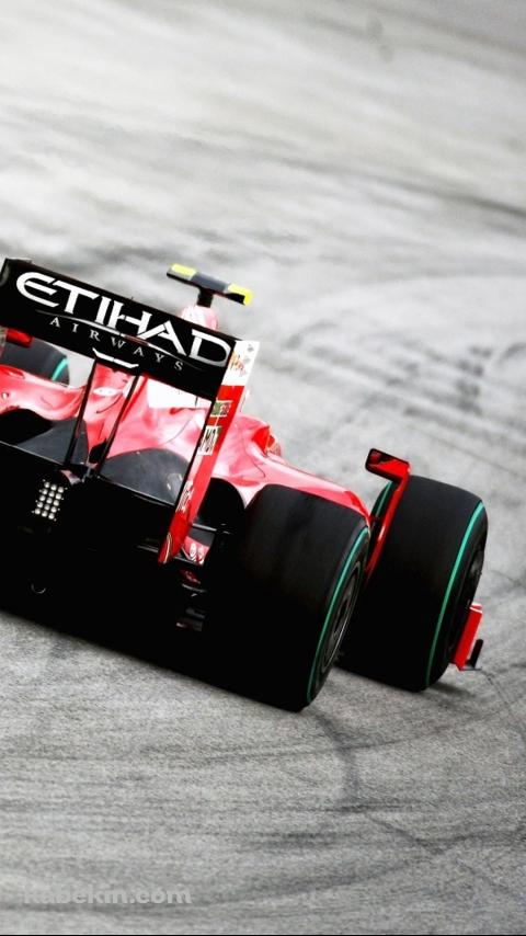 赤のF1カーのAndroidの壁紙(480px x 854px) スマホ用