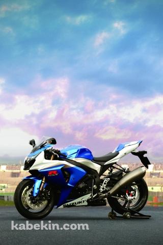 スズキの青いバイクのAndroidの壁紙(320px x 480px) スマホ用