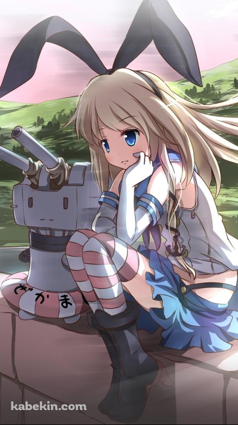 艦隊これくしょん 艦これ 考え込む島風のAndroidの壁紙(480px x 854px) スマホ用