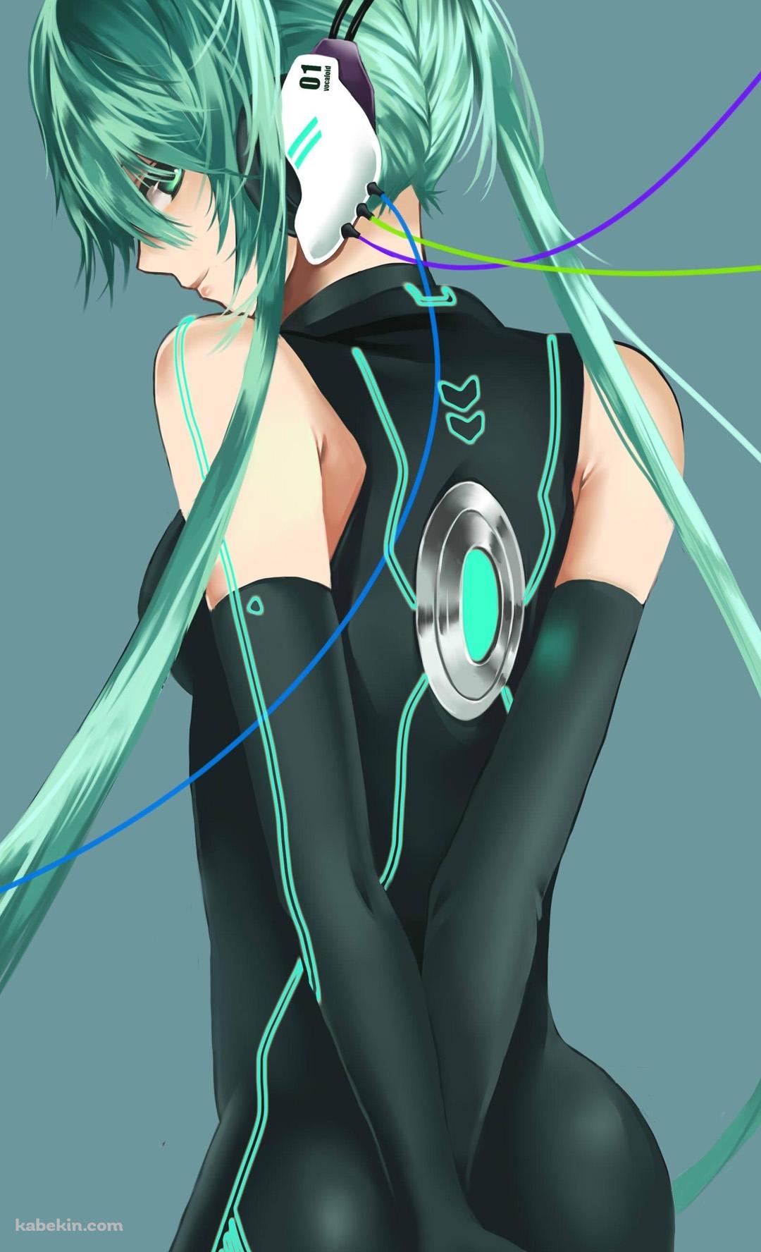 ボカロ 初音ミクの後姿のAndroidの壁紙(1080px x 1776px) スマホ用