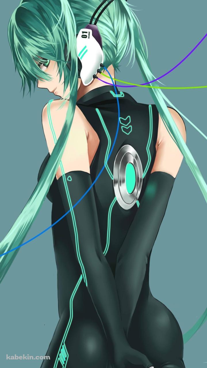 ボカロ 初音ミクの後姿のAndroidの壁紙(720px x 1280px) スマホ用