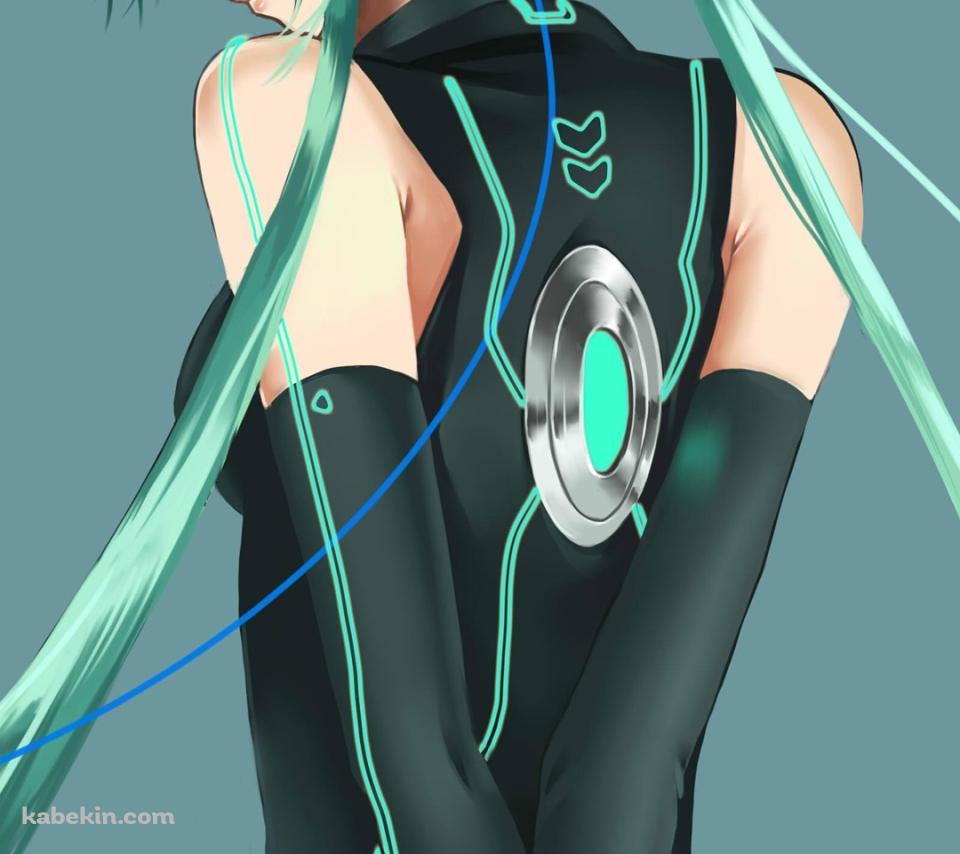 ボカロ 初音ミクの後姿のAndroidの壁紙(960px x 854px) スマホ用