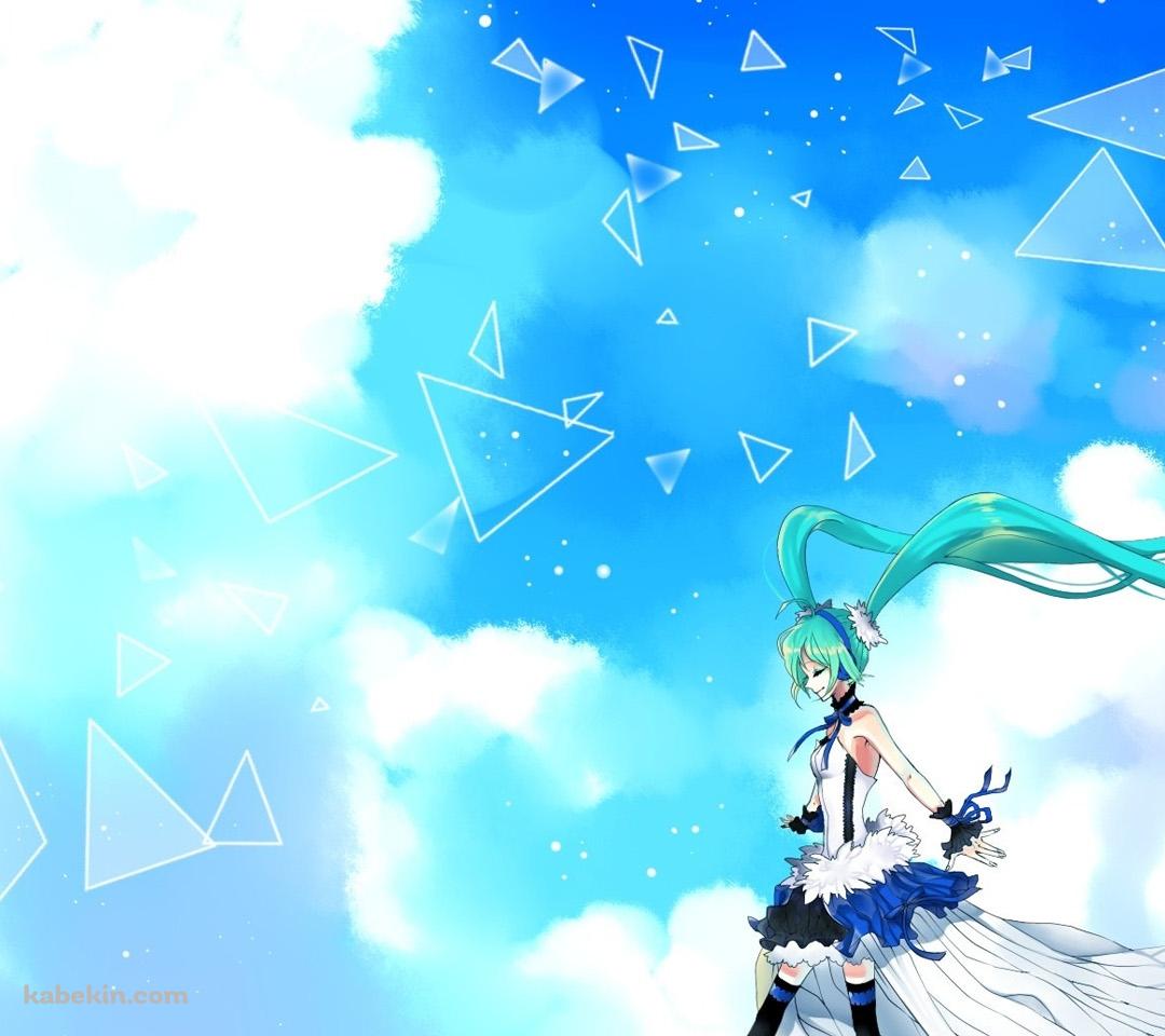 水の上を歩く初音ミクのAndroidの壁紙(1080px x 960px) スマホ用