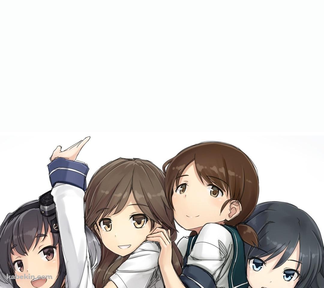 艦隊これくしょん 艦これ セーラー服を着た艦娘のAndroidの壁紙(1080px x 960px) スマホ用