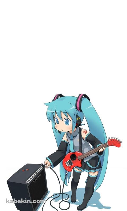 アンプをいじる初音ミクのAndroidの壁紙(480px x 800px) スマホ用