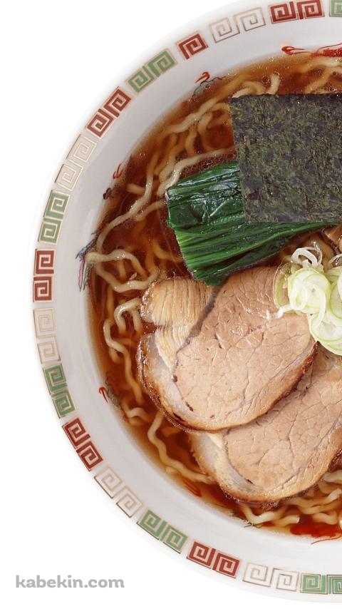 美味しそうな醤油ラーメン チャーシュー ほうれん草 海苔のAndroidの壁紙(480px x 854px) スマホ用