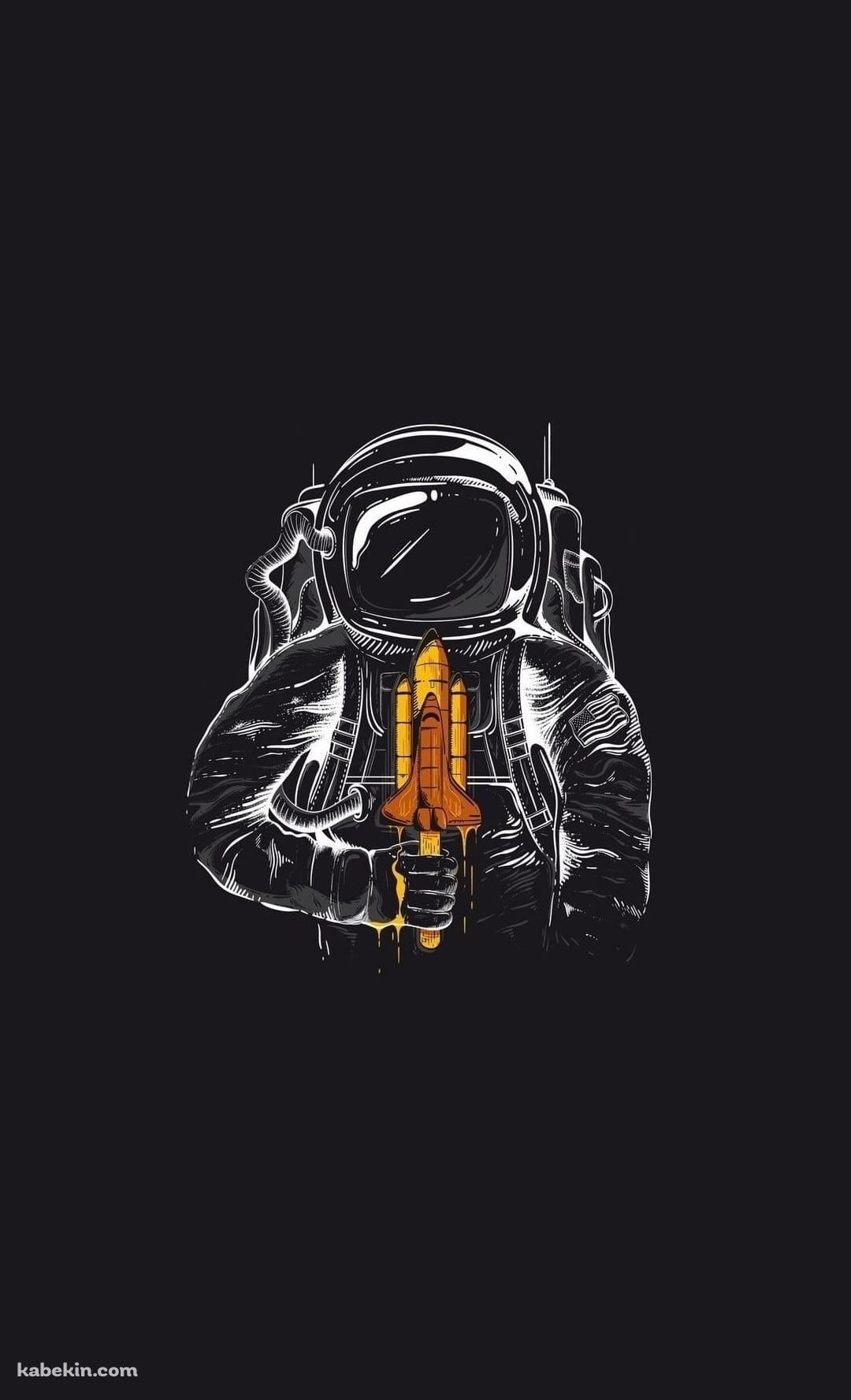 スペースシャトルのアイスキャンディーを持つ宇宙飛行士のAndroidの壁紙(1080px x 1776px) スマホ用