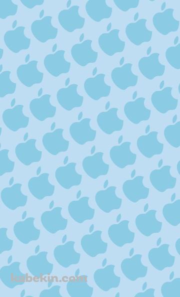水色のアップルのロゴ パターンのAndroidの壁紙(360px x 592px) スマホ用
