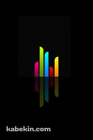 黒い背景 カラフルなバーのAndroidの壁紙(320px x 480px) スマホ用