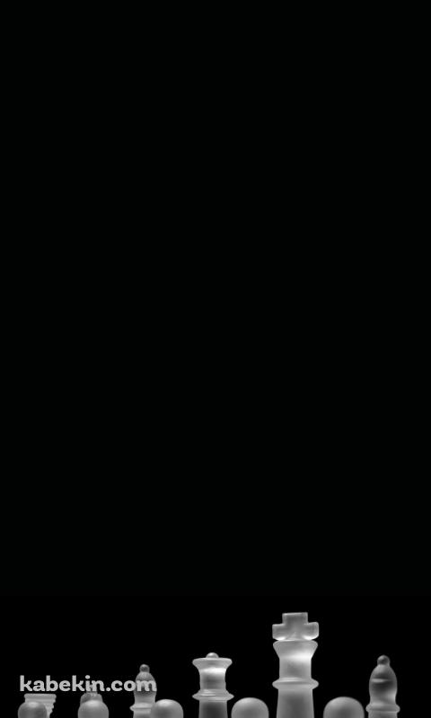 白いガラスのチェス ボードゲームのAndroidの壁紙(480px x 800px) スマホ用