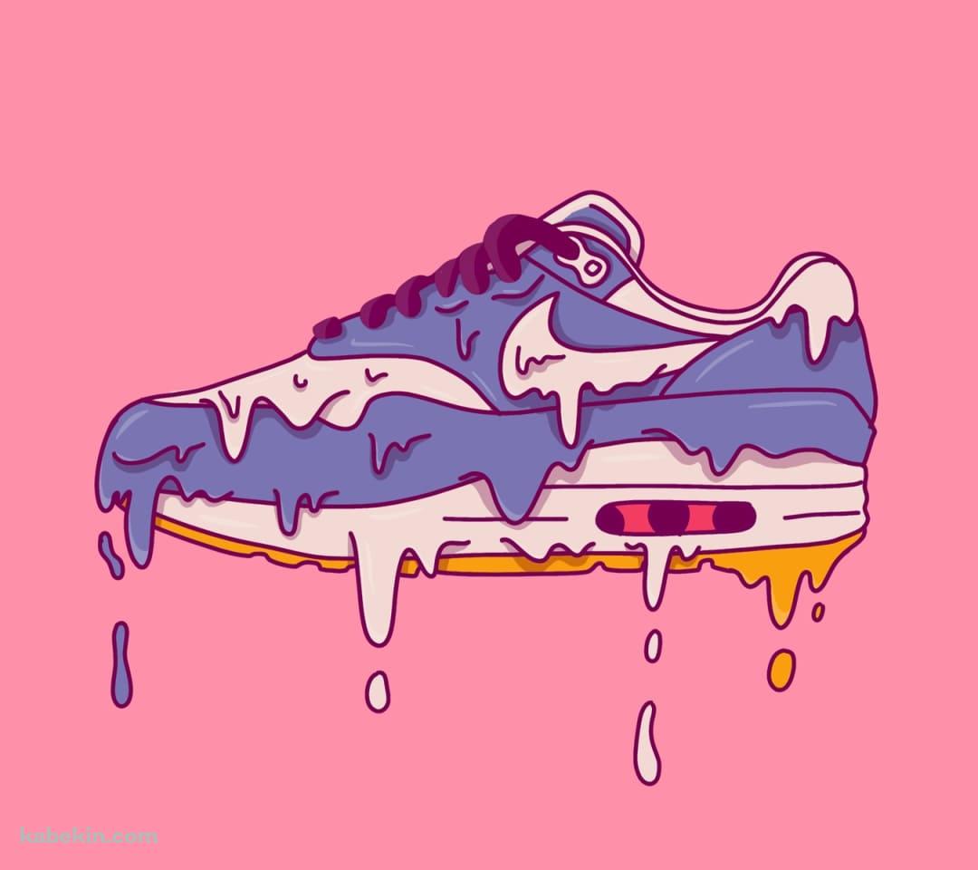 溶けている水色のNIKEのスニーカー・靴のAndroidの壁紙(1080px x 960px) スマホ用