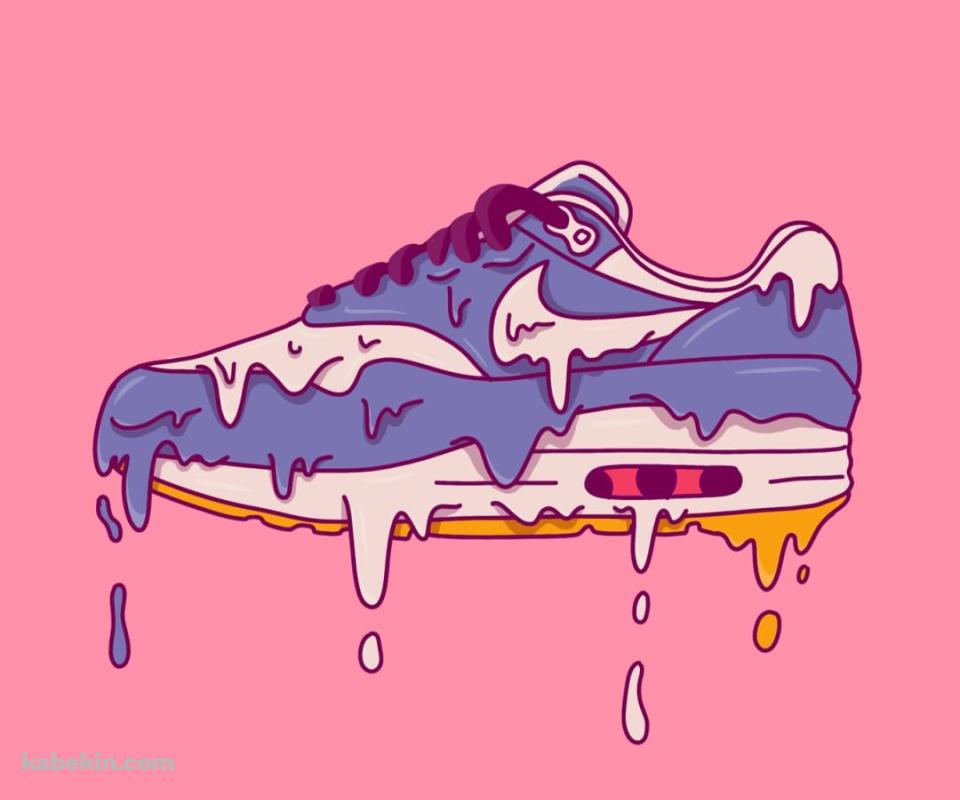 溶けている水色のNIKEのスニーカー・靴のAndroidの壁紙(960px x 800px) スマホ用