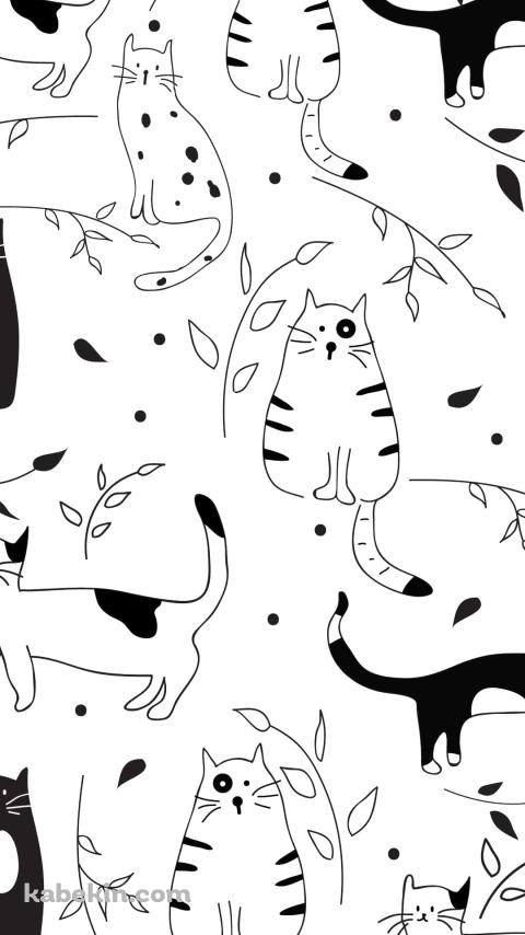 かわいい猫のイラスト・アートのAndroidの壁紙(480px x 854px) スマホ用