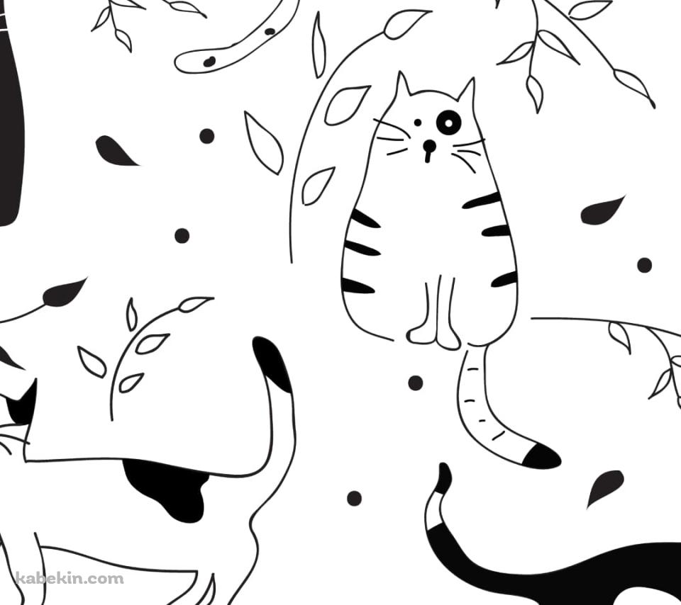 かわいい猫のイラスト・アートのAndroidの壁紙(960px x 854px) スマホ用
