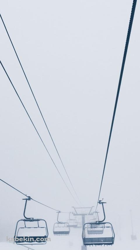 スキー場のロープウェー 冬のAndroidの壁紙(480px x 854px) スマホ用
