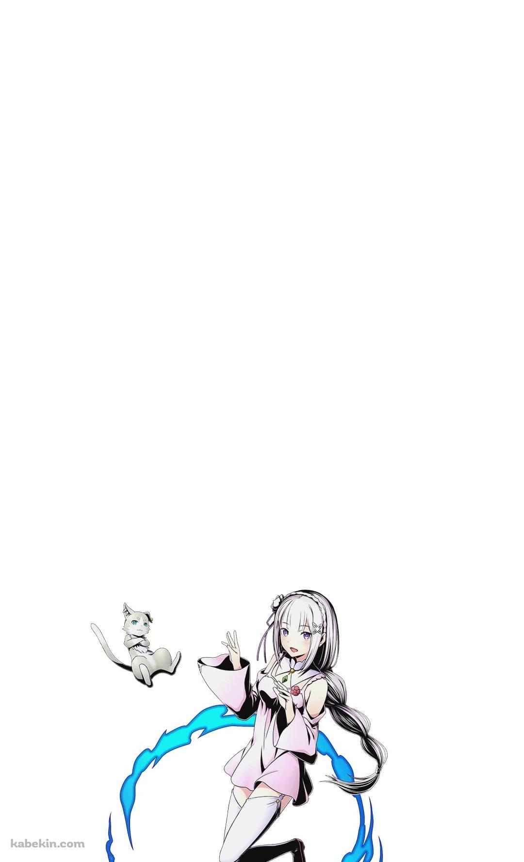 Re:ゼロから始める異世界生活 エミリアとパックのAndroidの壁紙(1080px x 1776px) スマホ用