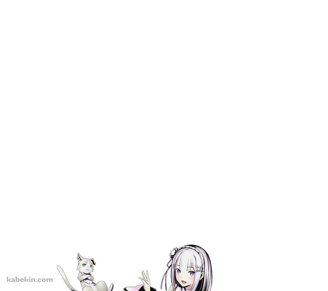 Re:ゼロから始める異世界生活 エミリアとパックのAndroidの壁紙(1080px x 960px) スマホ用