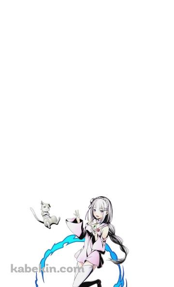 Re:ゼロから始める異世界生活 エミリアとパックのAndroidの壁紙(360px x 592px) スマホ用