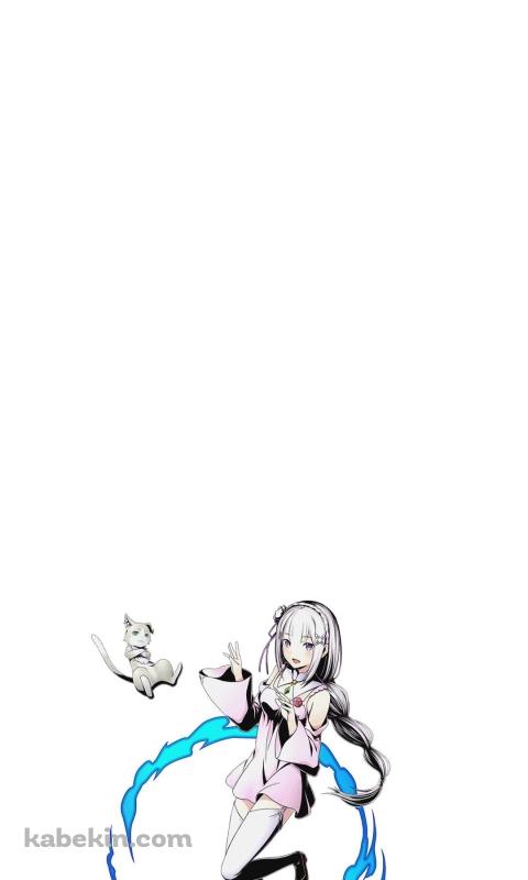 Re:ゼロから始める異世界生活 エミリアとパックのAndroidの壁紙(480px x 800px) スマホ用