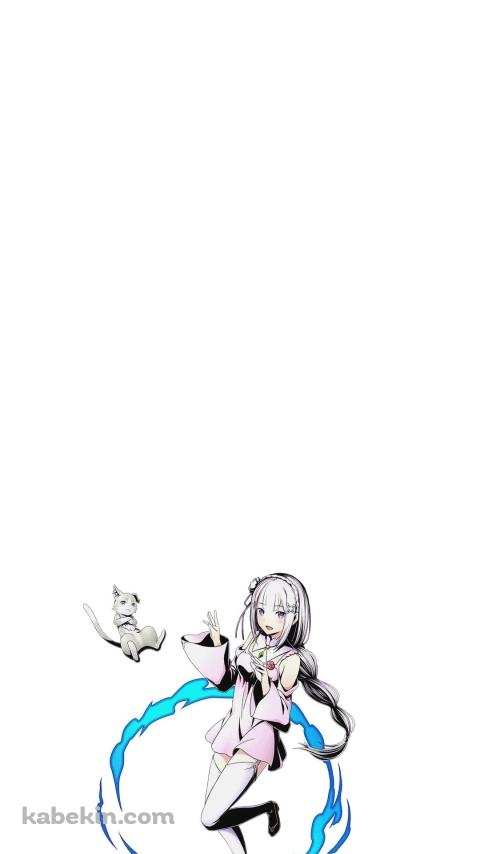 Re:ゼロから始める異世界生活 エミリアとパックのAndroidの壁紙(480px x 854px) スマホ用