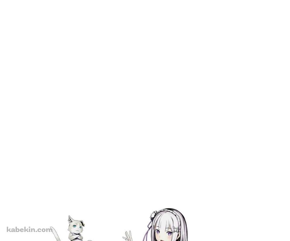 Re:ゼロから始める異世界生活 エミリアとパックのAndroidの壁紙(960px x 800px) スマホ用
