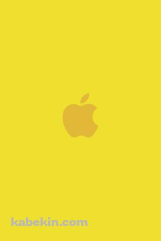 可愛い黄色のアップル 2色 ロゴのAndroidの壁紙(320px x 480px) スマホ用