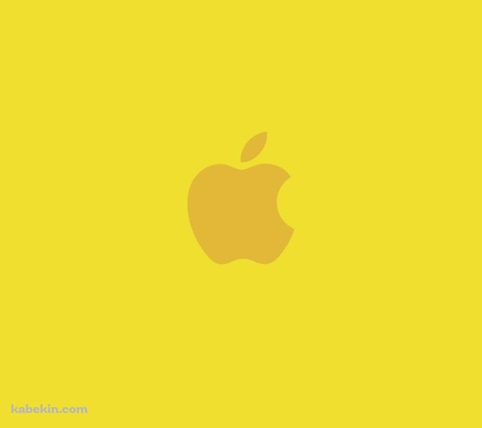 可愛い黄色のアップル 2色 ロゴのAndroidの壁紙(960px x 854px) スマホ用