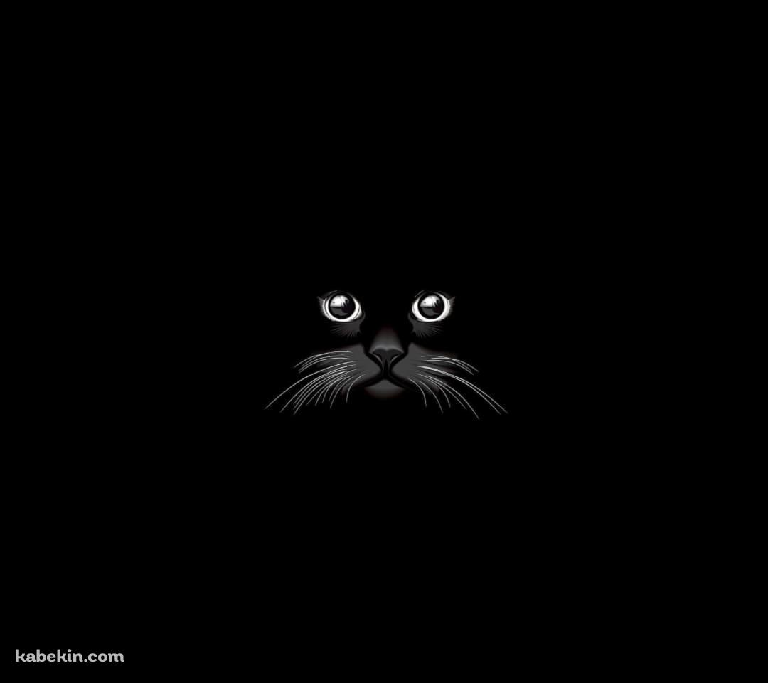 シンプル 黒猫の顔のAndroidの壁紙(1080px x 960px) スマホ用