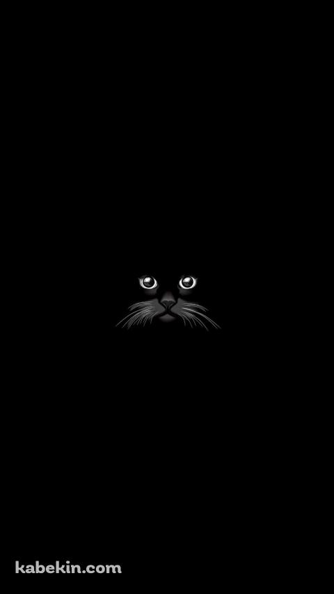 シンプル 黒猫の顔のAndroidの壁紙(480px x 854px) スマホ用