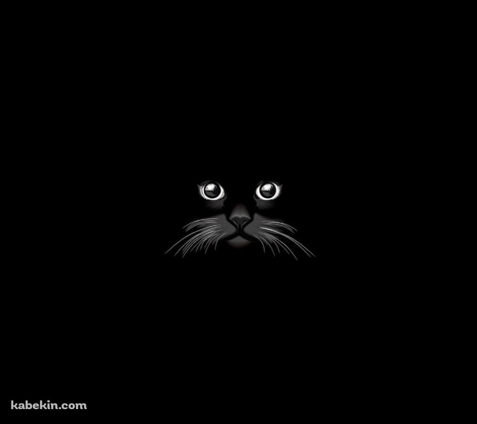 シンプル 黒猫の顔のAndroidの壁紙(960px x 854px) スマホ用