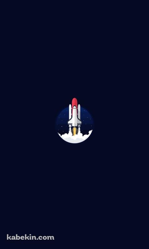 ミニマル 発射するスペースシャトルのAndroidの壁紙(480px x 800px) スマホ用