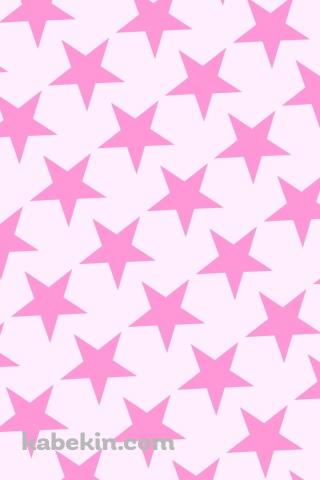 可愛い淡いピンク 星のロゴのAndroidの壁紙(320px x 480px) スマホ用